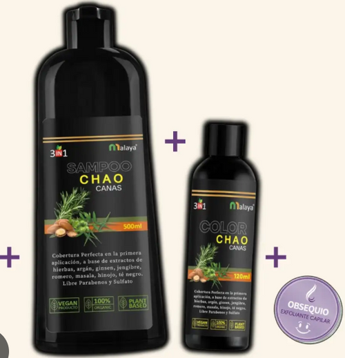 SHAMPÚ CUBRE CANAS 3 en 1 + TRATAMIENTO ANTI CAIDA