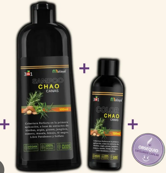SHAMPÚ CUBRE CANAS 3 en 1 + TRATAMIENTO ANTI CAIDA
