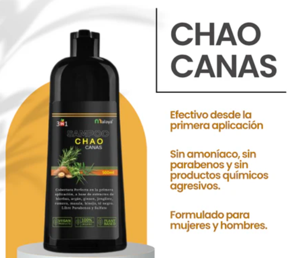 SHAMPÚ CUBRE CANAS 3 en 1 + TRATAMIENTO ANTI CAIDA