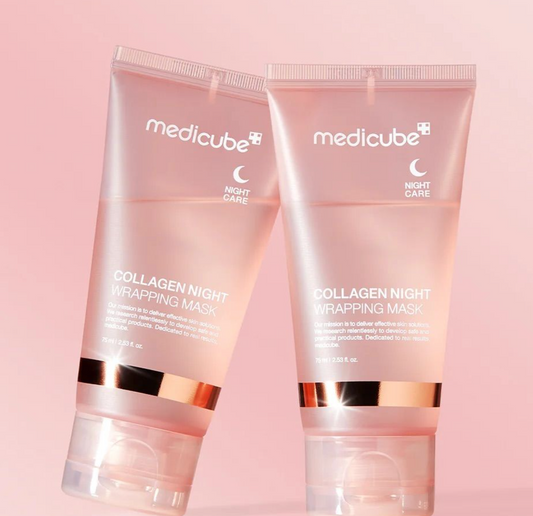 MASCARILLA NOCTURNA - Collagen Night Wrapping Mask MediCube ✅ + Brocha de Regalo.